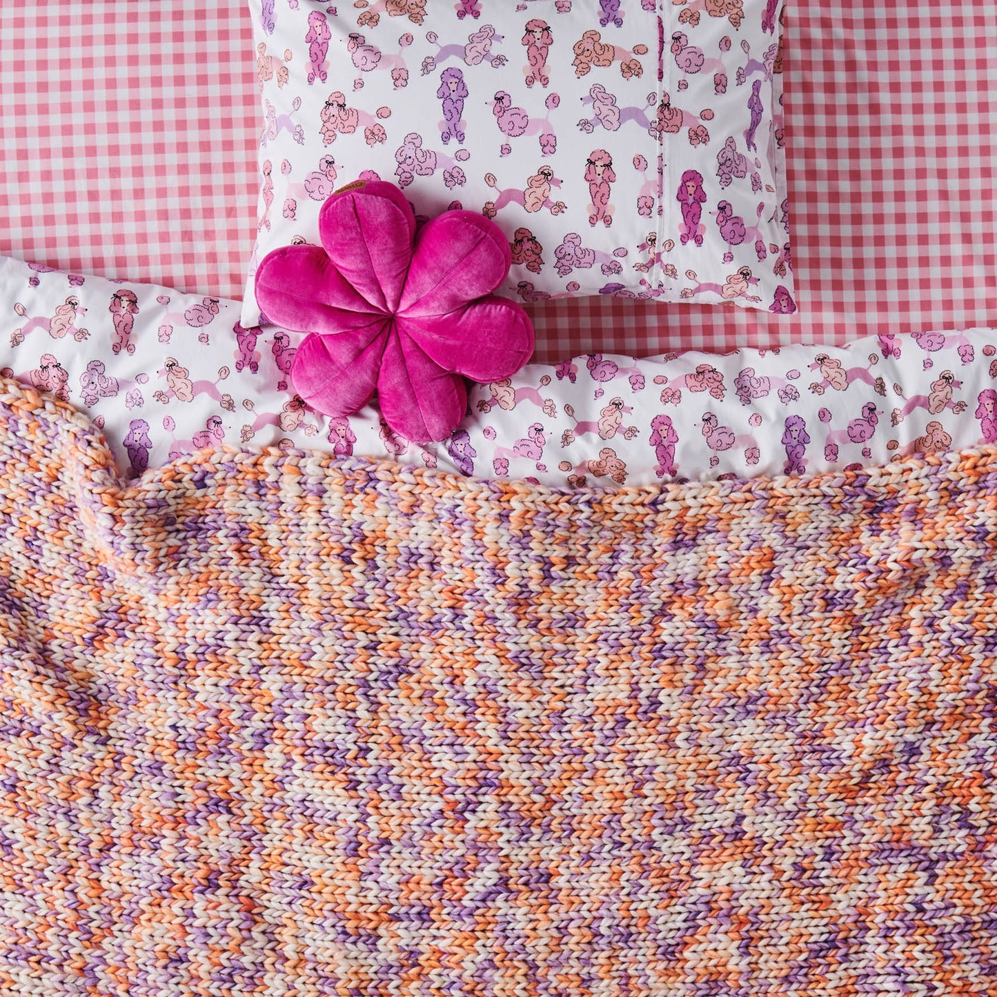 Kip&Co - Raspberry Velvet Petal Cushion