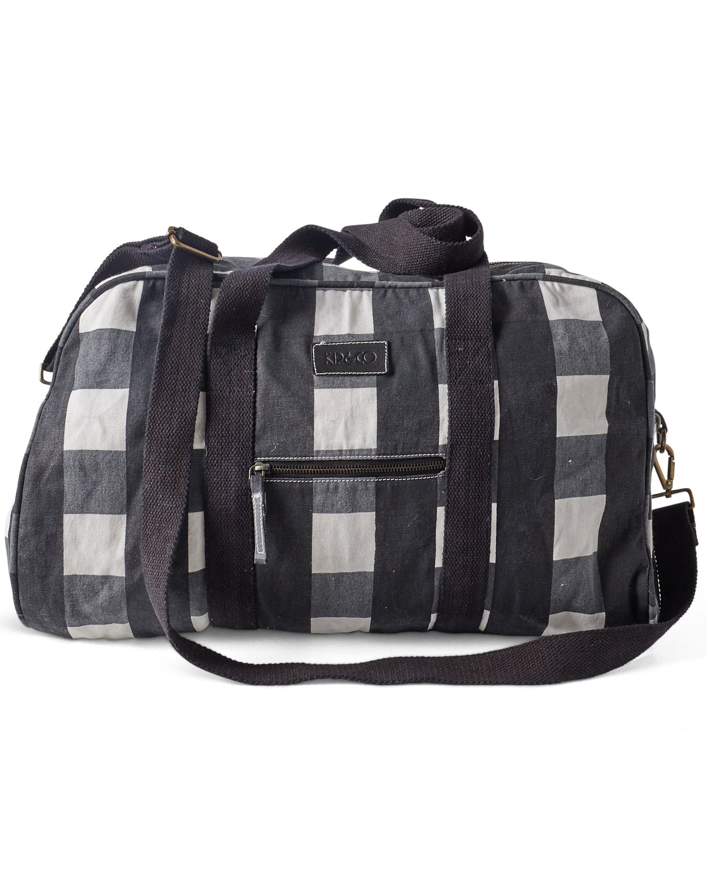 Kip & Co - Black & White Gingham Duffle Bag