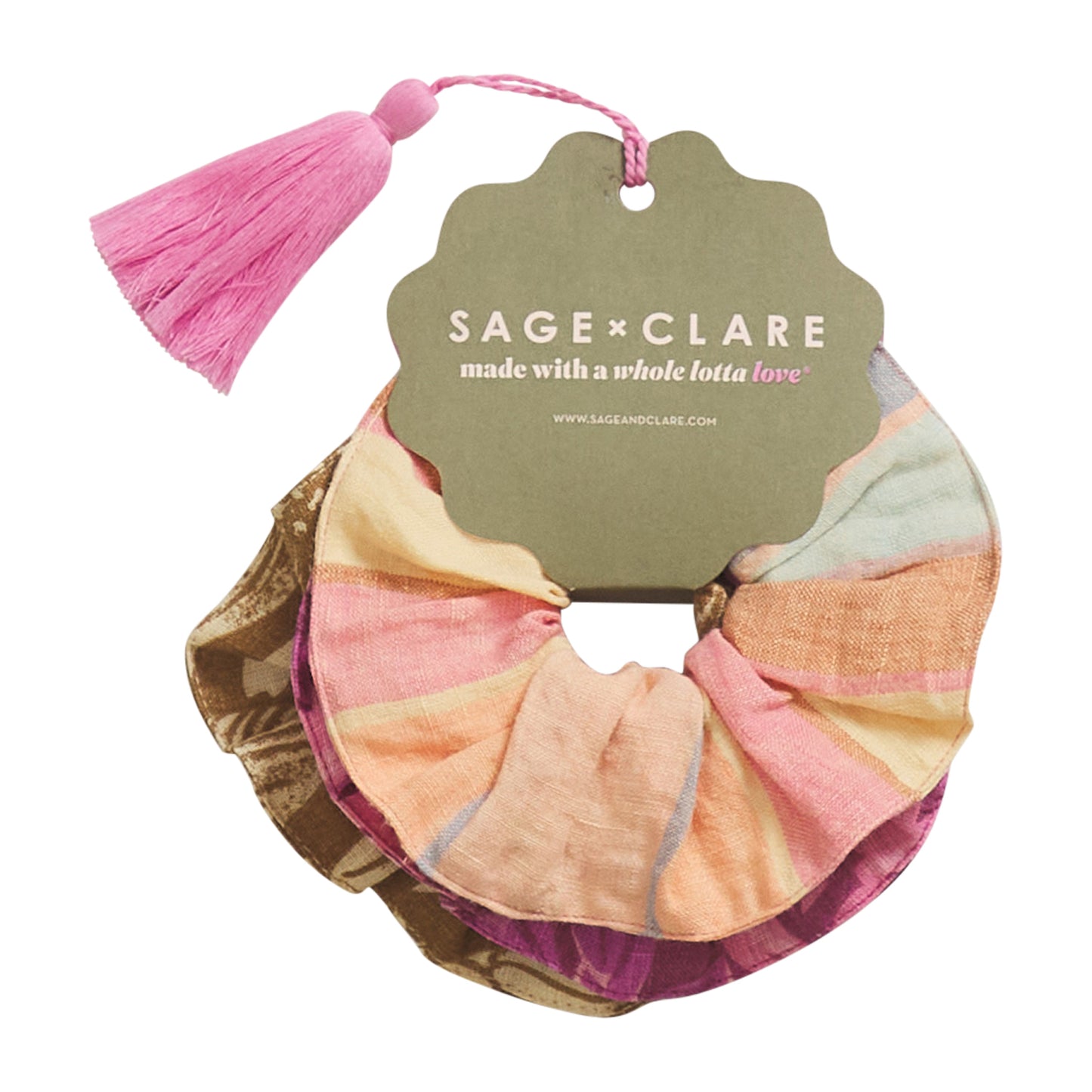 Sage x Clare - Amber scrunchie set