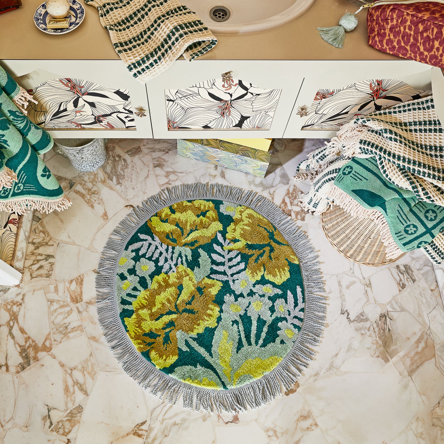 Sage x Clare - Margot round bath mat