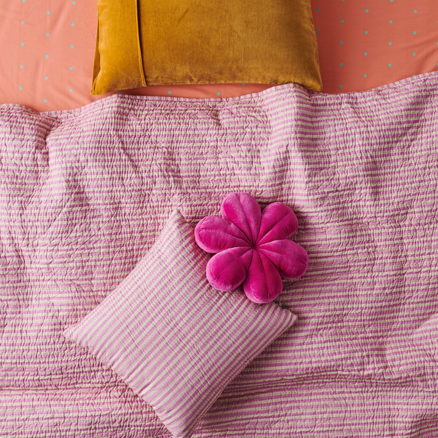 Kip&Co - Raspberry Velvet Petal Cushion