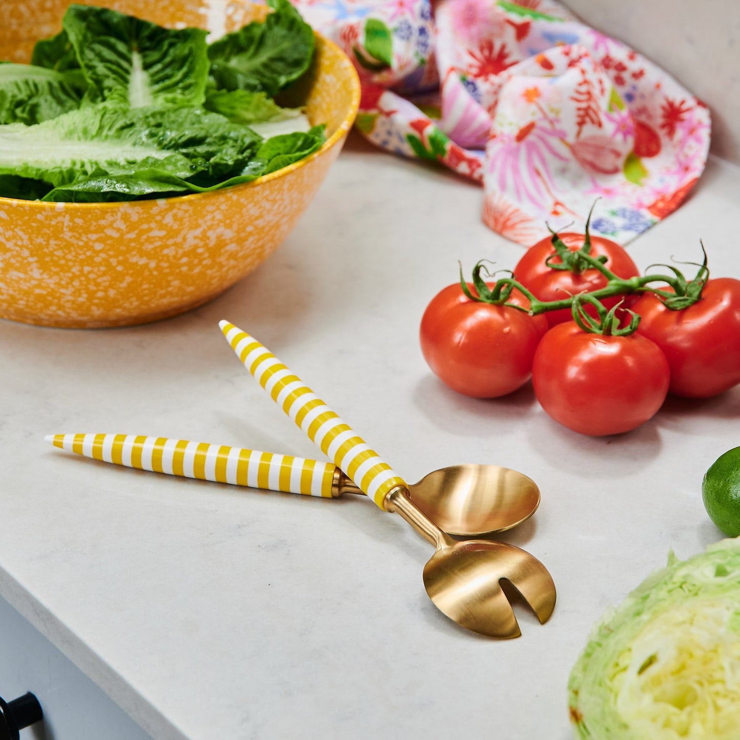 Kip & Co - Sole Brasserie stripe salad servers