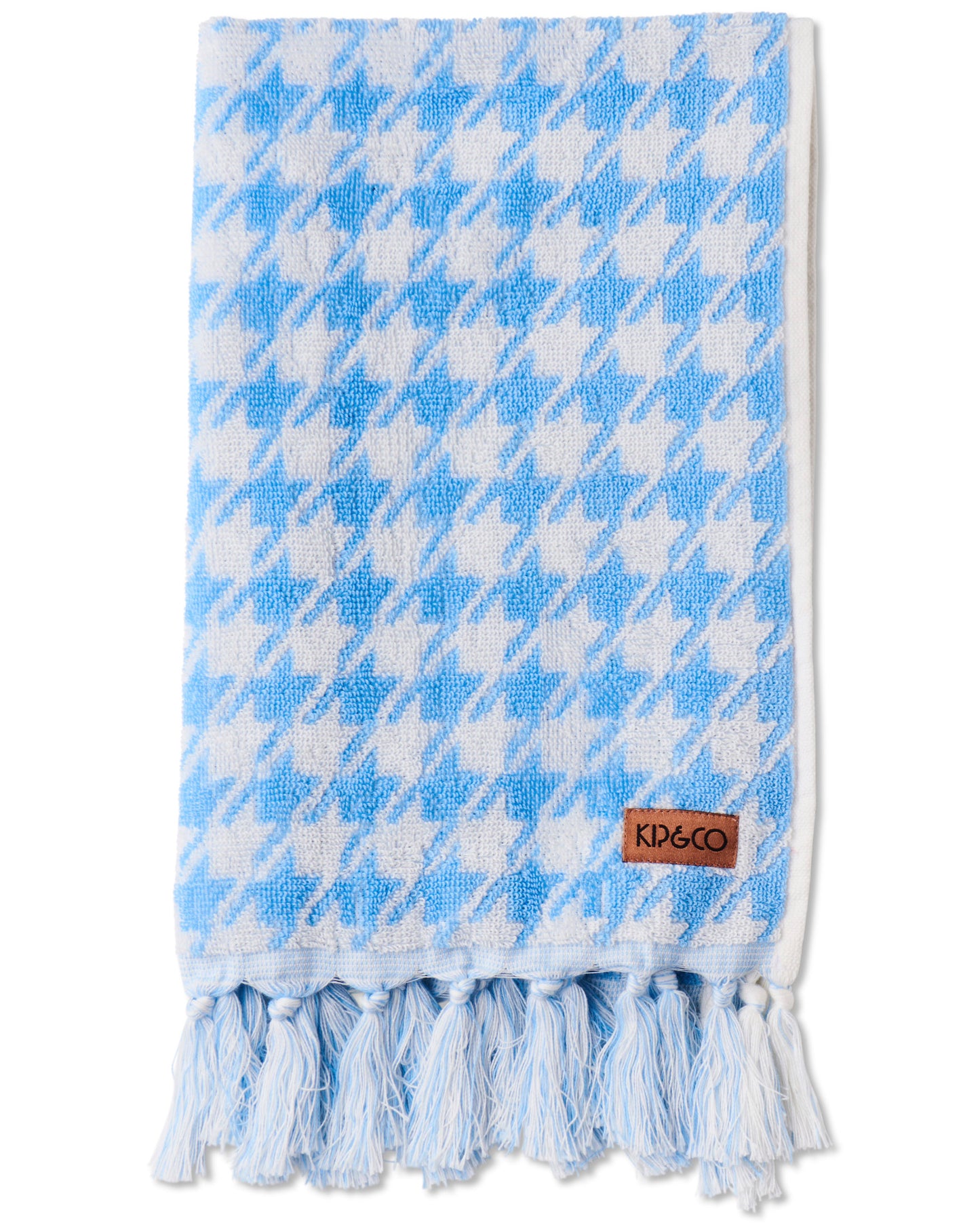 Kip & Co - Houndstooth Blue Terry hand towel