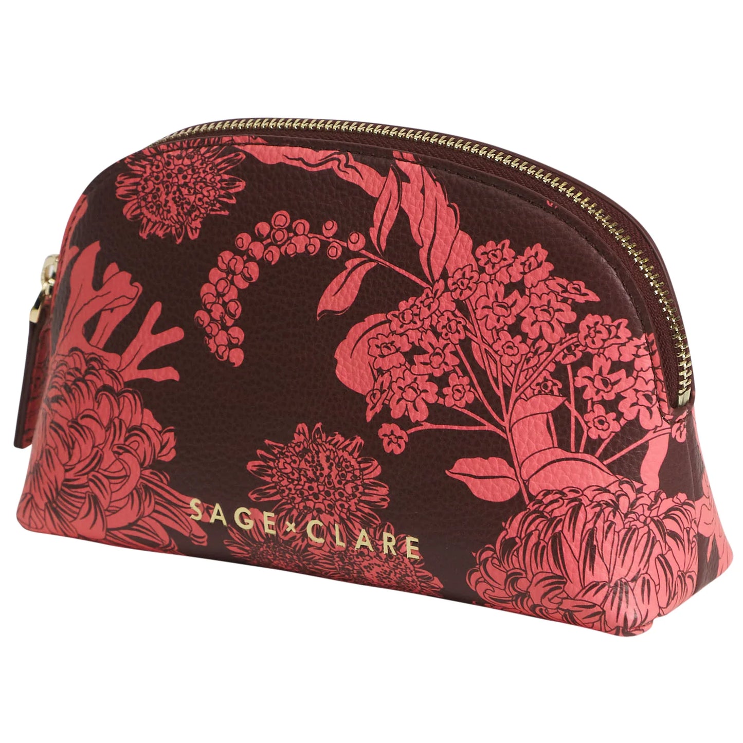 Sage x Clare - Delphine Cosmetic Pouch - Garnet