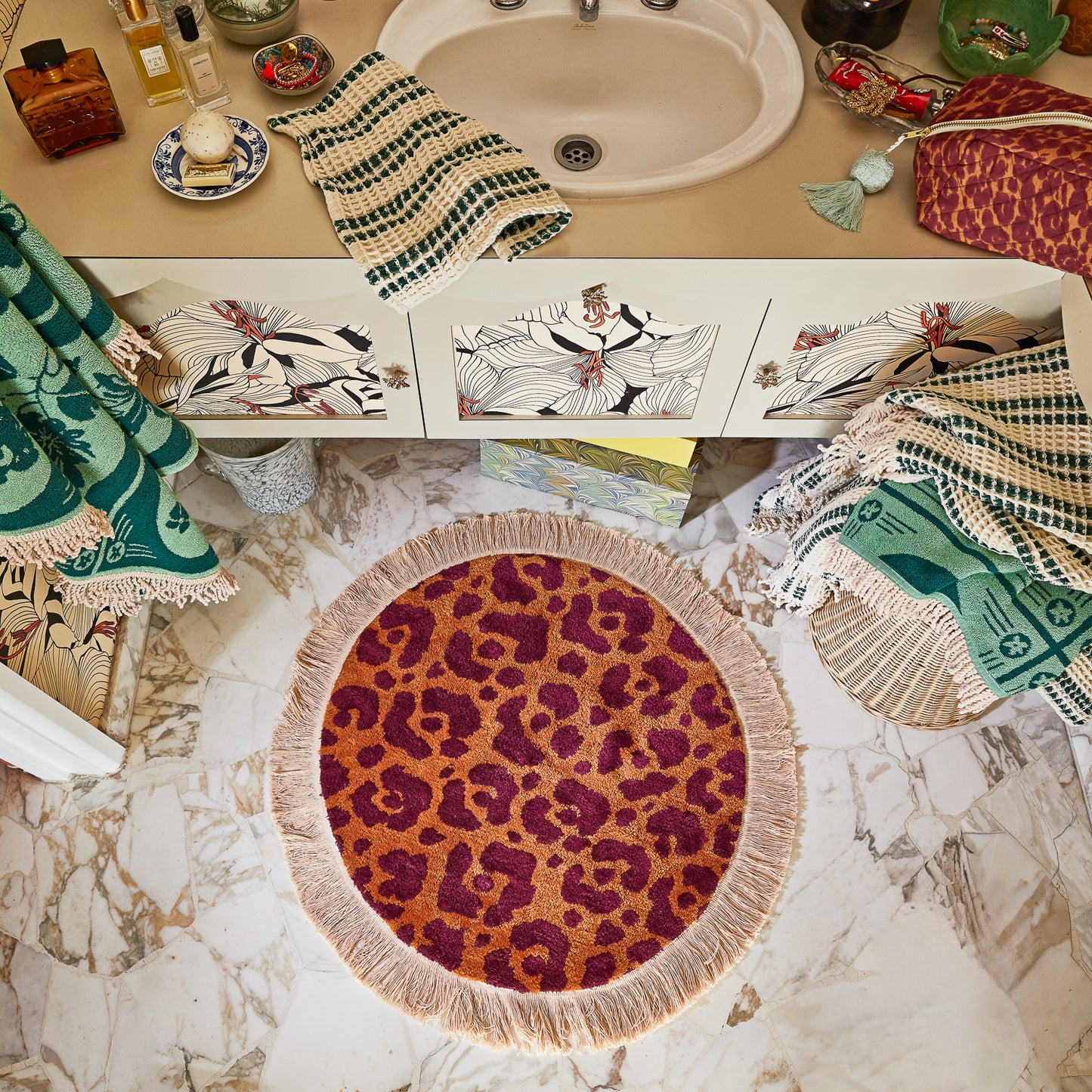 Sage x Clare - Odette round bath mat