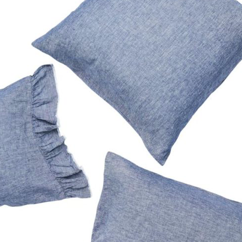 Society of Wanderers - Denim Ruffle Pillowcase Set
